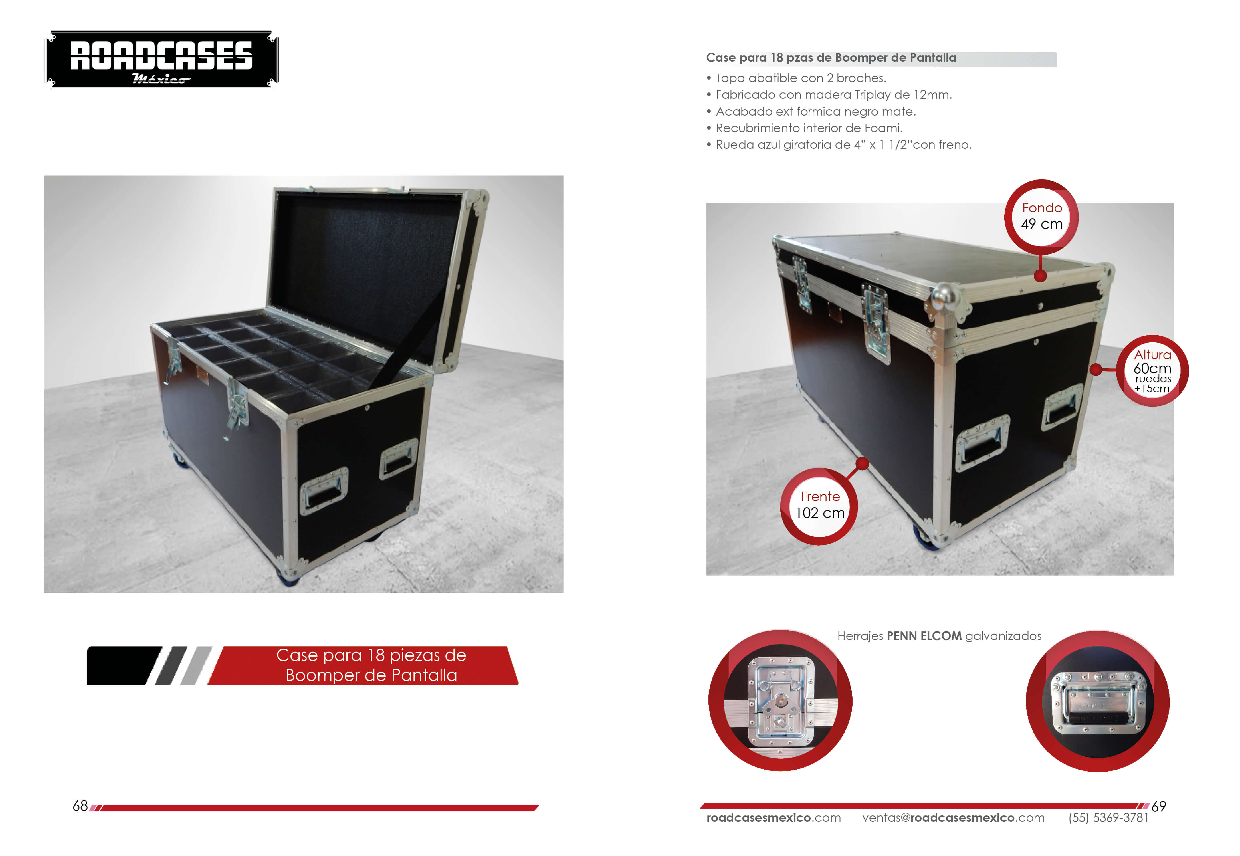 ficha case bumper de pantalla video roadcasesmexico