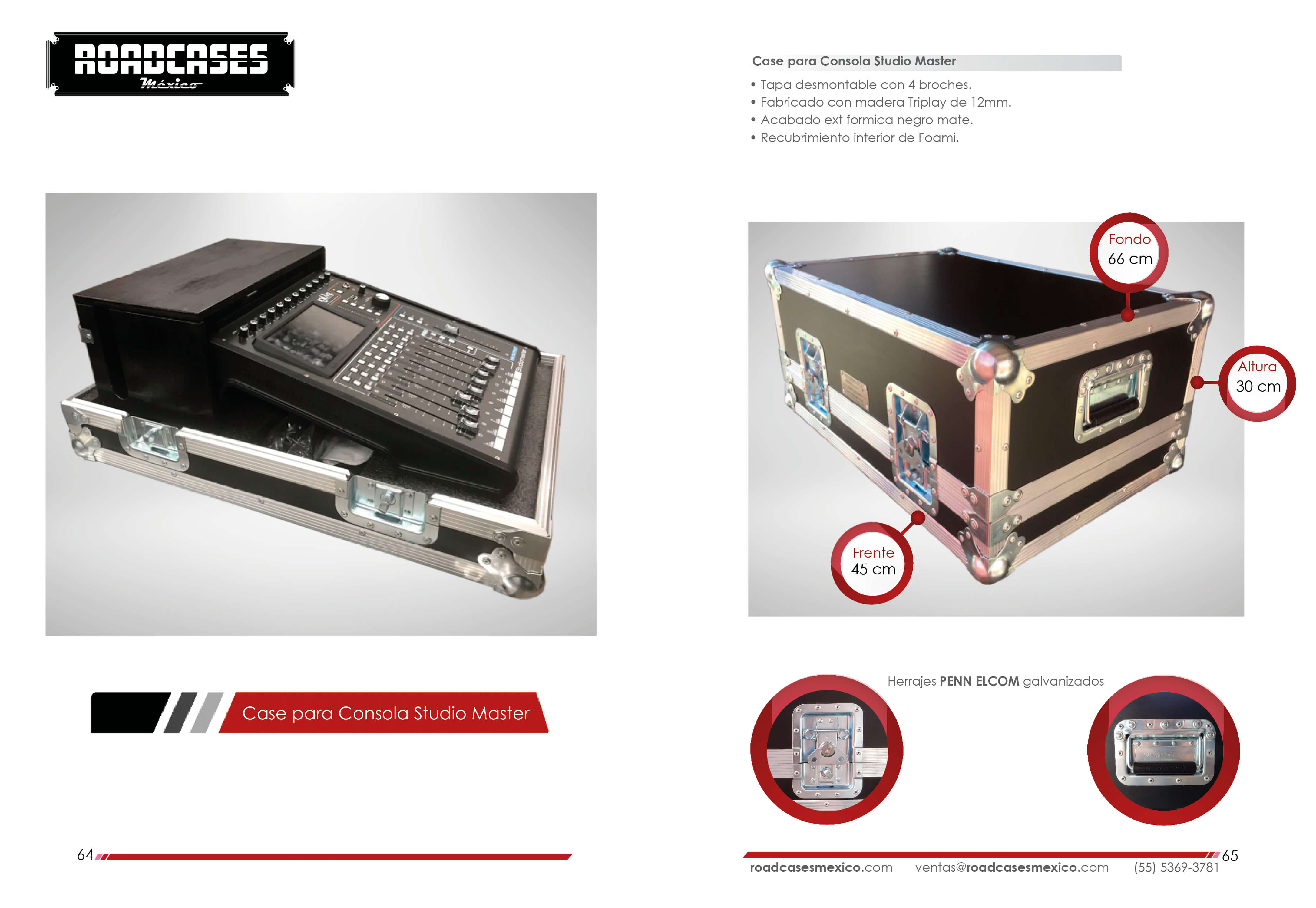 ficha case consola studiomaster audio roadcasesmexico