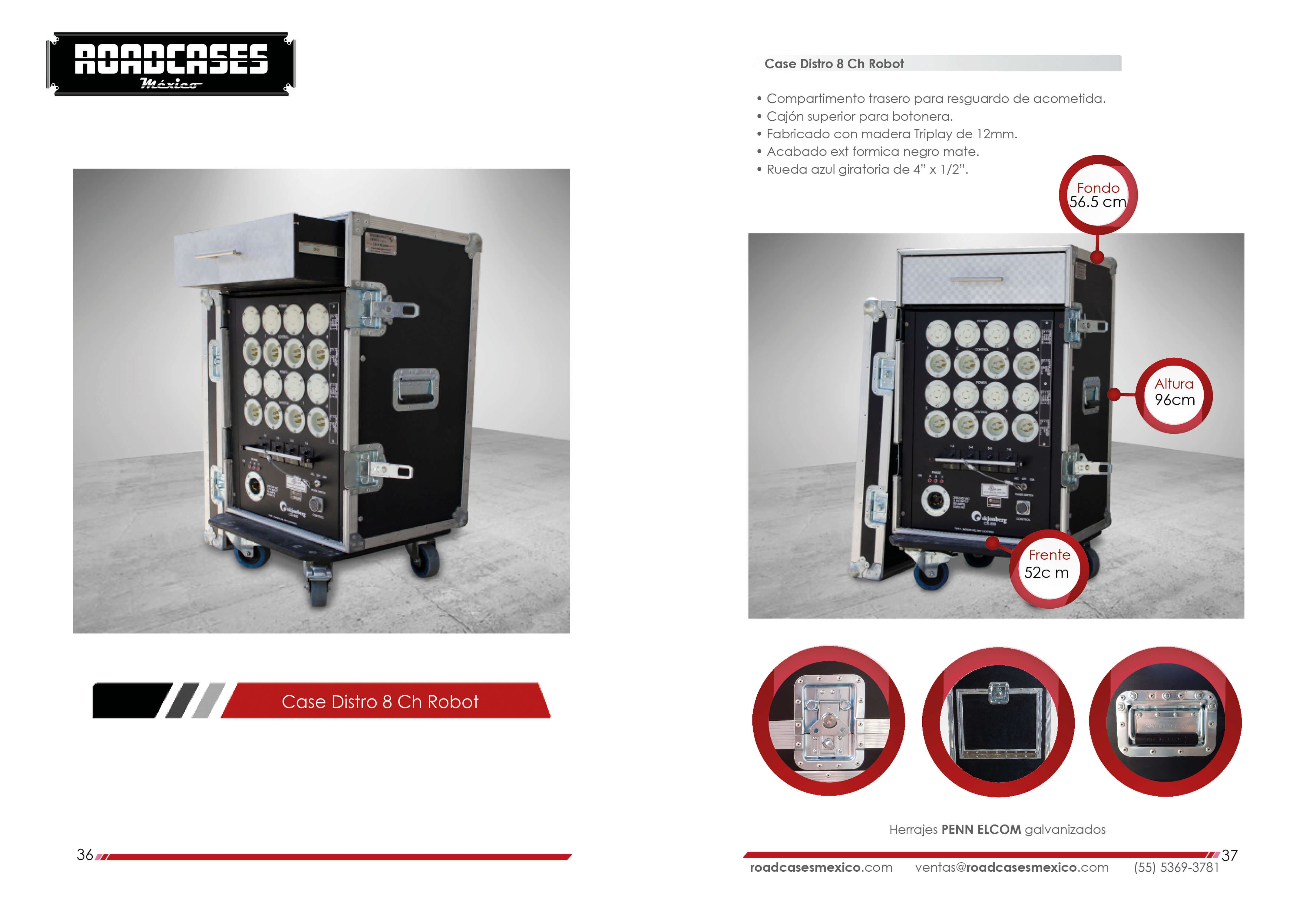 ficha case distro 8ch robot controlador roadcasesmexico