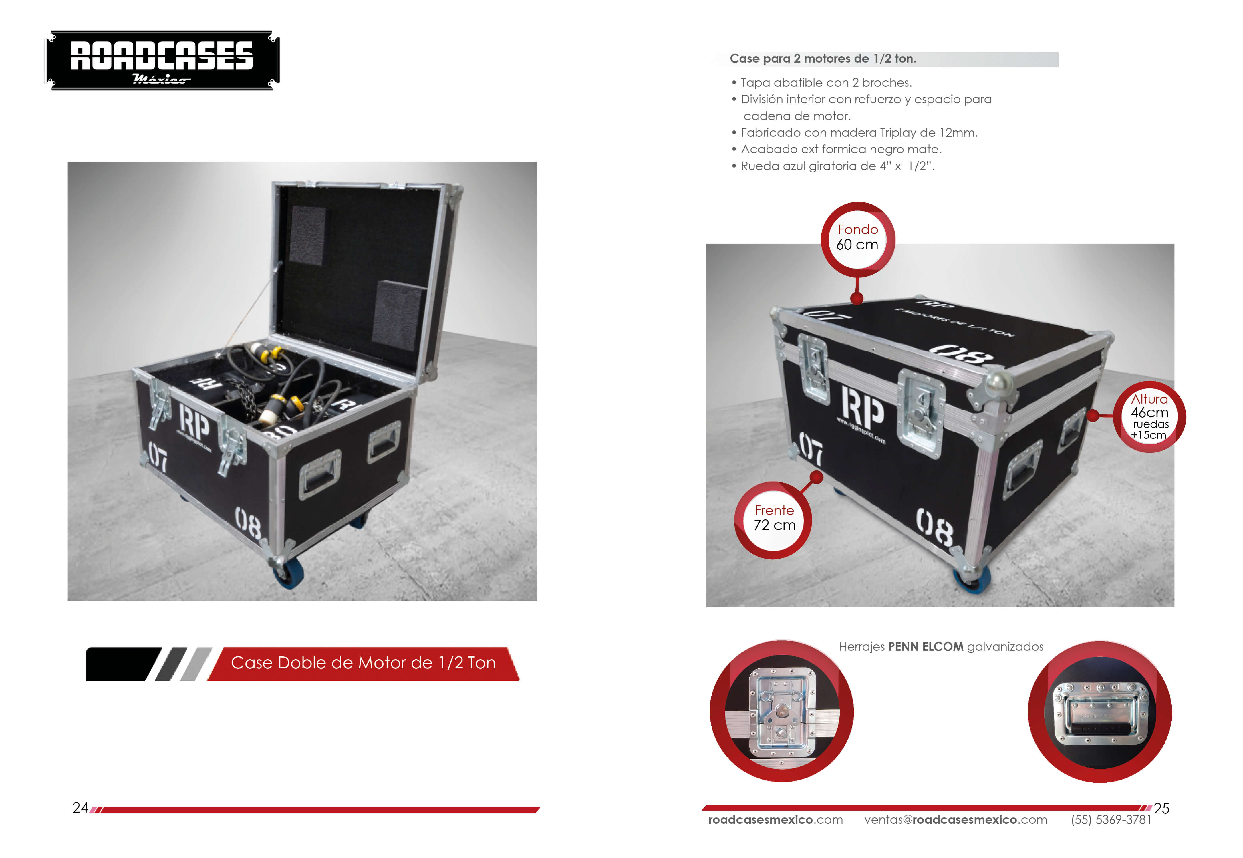 ficha case doble motor 1/2 ton motor cm lodestar roadcasesmexico
