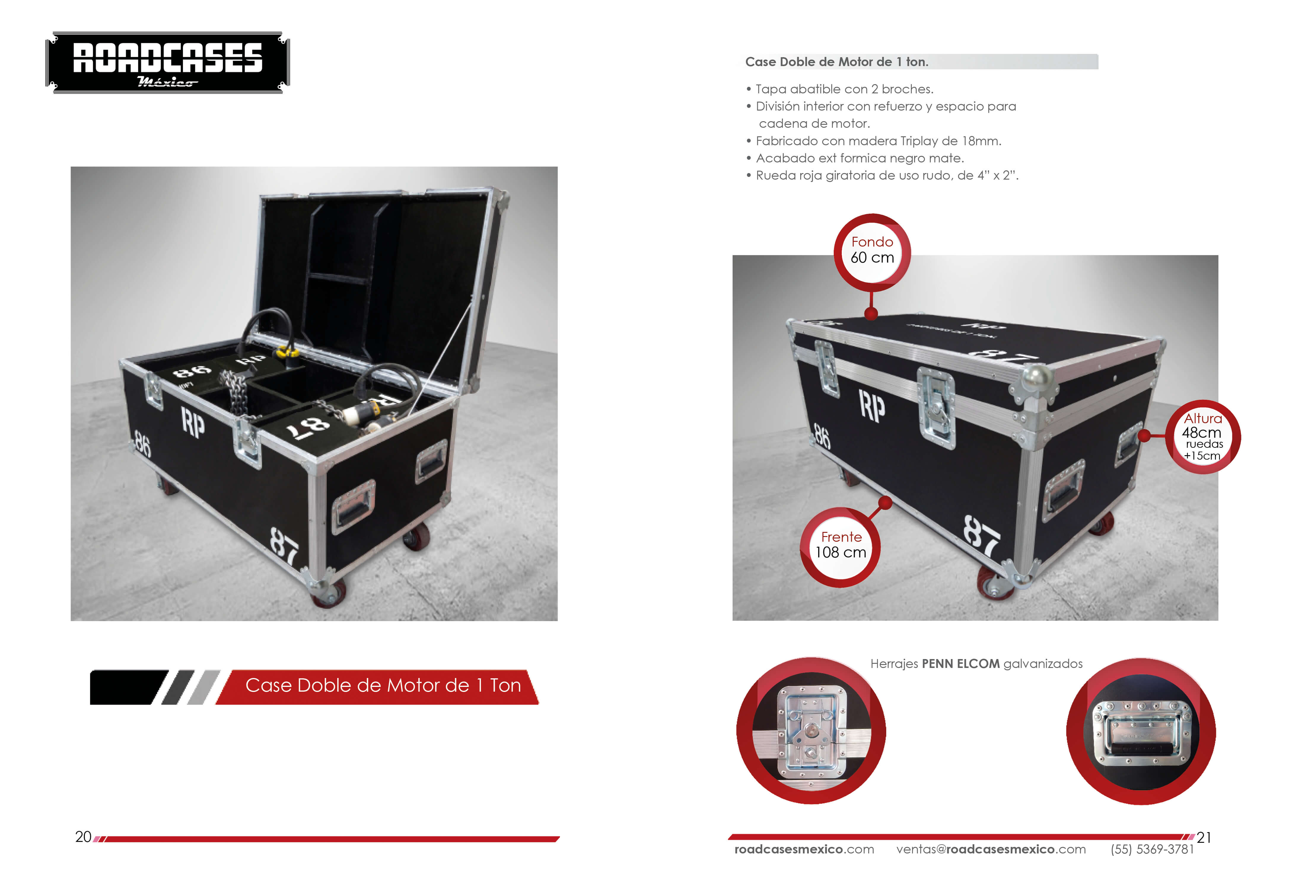 ficha case doble motor 1 ton motor cm lodestar roadcasesmexico