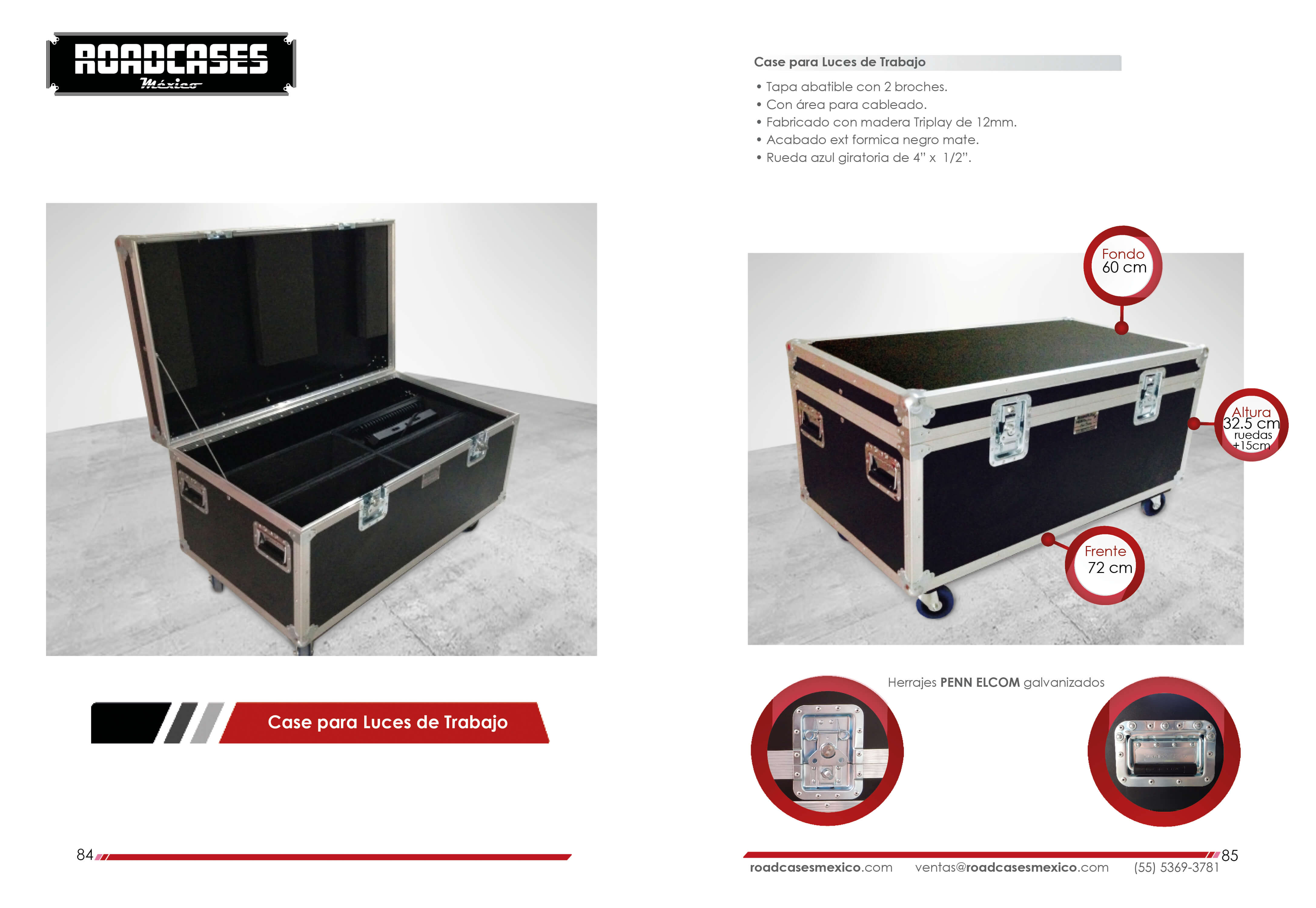 ficha case luces de trabajo iluminacion roadcasesmexico