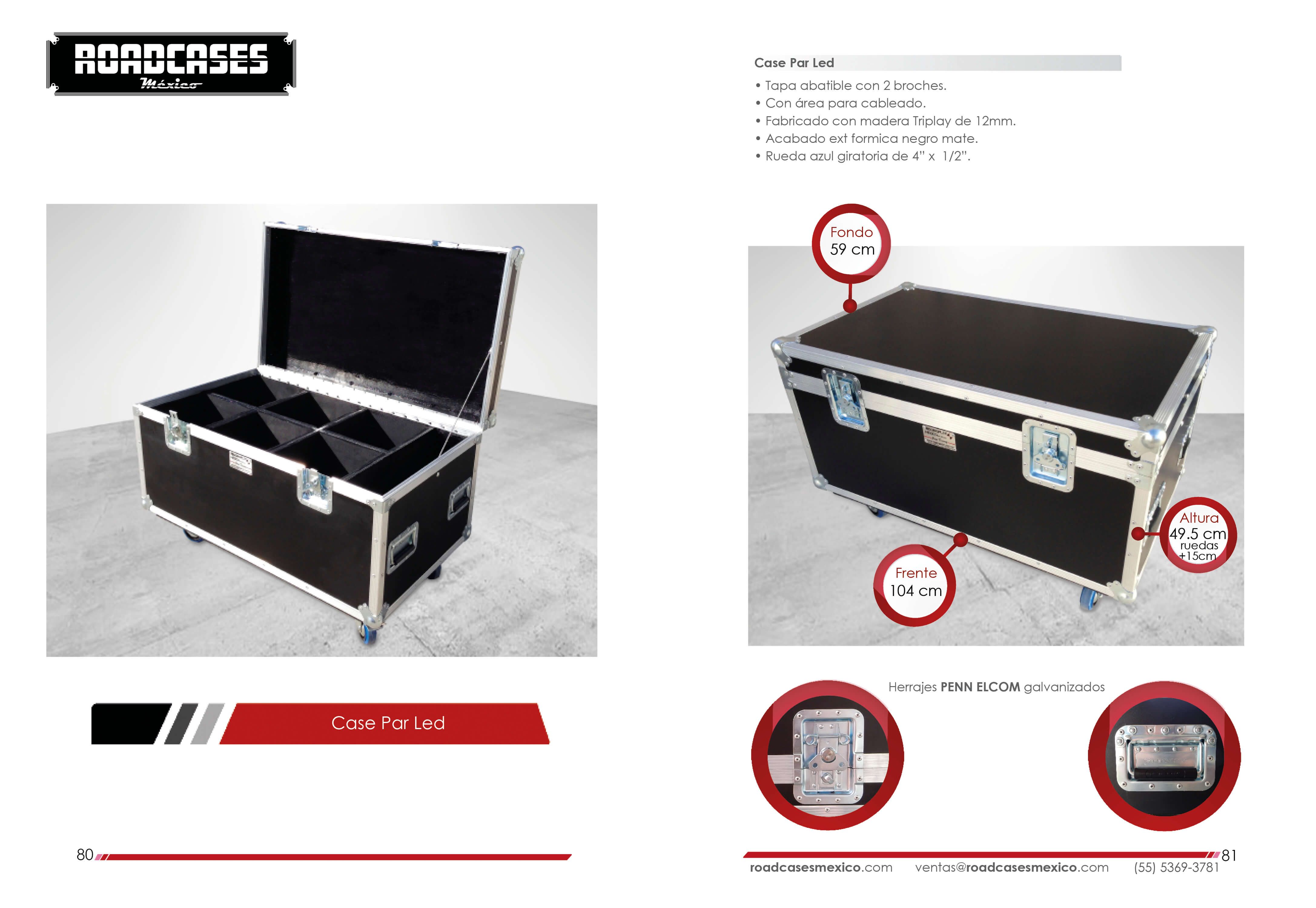 ficha case par led iluminacion roadcasesmexico