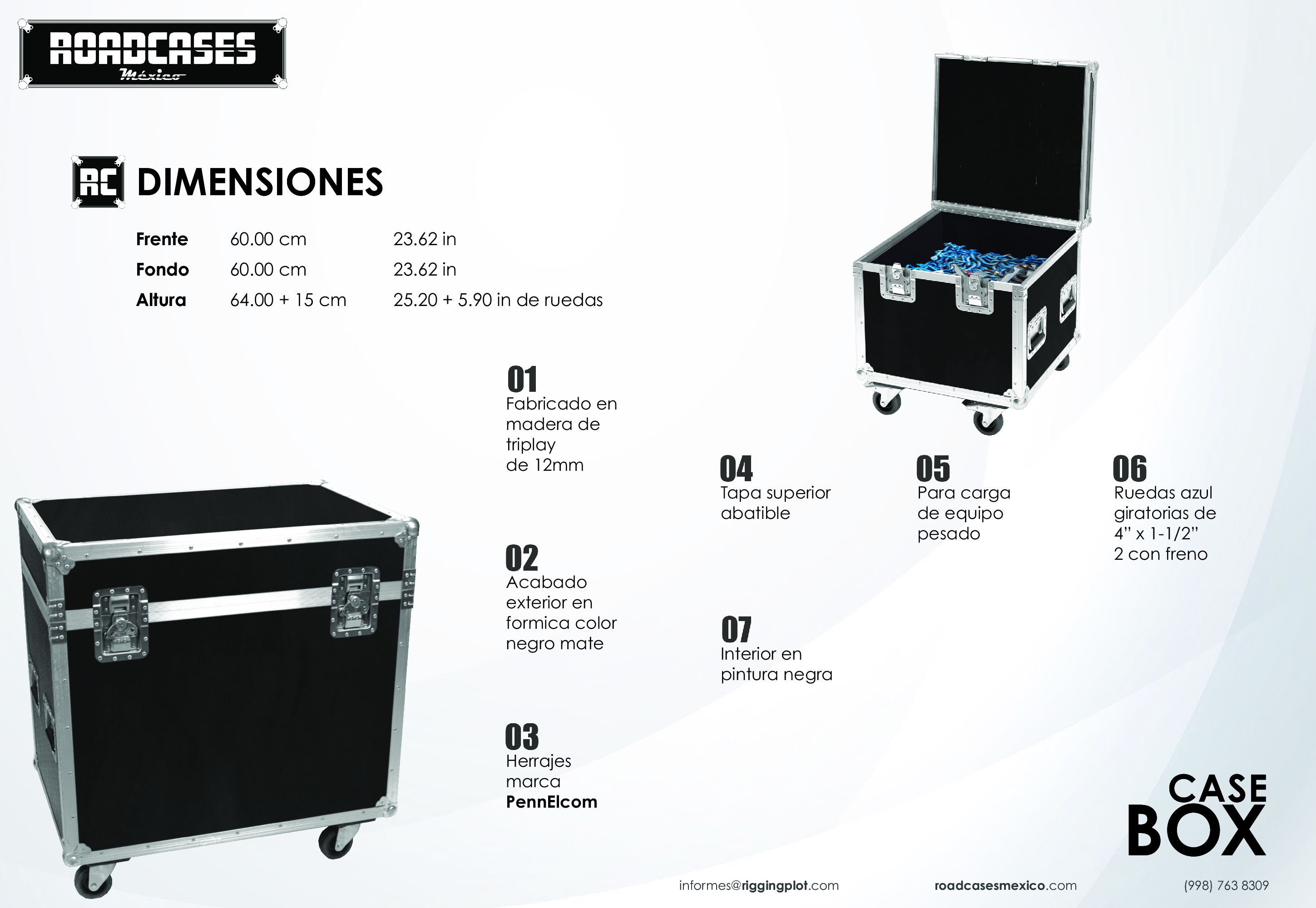 Case de transporte, pequeño para carga pesada cerrado