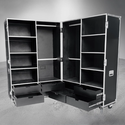 Case doble tipo closet, para resguardo de ropa, para llevaar a expos abierto