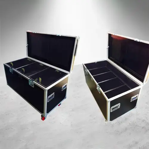 Case heavy custom para transporte de carga pesada, con cajones internos para organizar la carga pesada, abierto